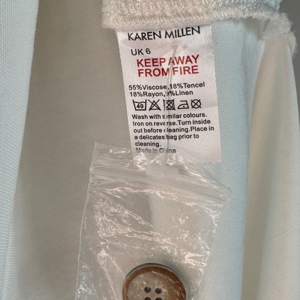 Karen Millen White Button Down Midi Tank Dress, Size 2 - Picture 7 of 7